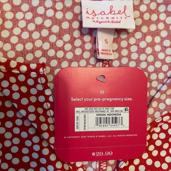 Isabel Maternity summer dress red polka dot float maxi - Picture 2 of 3